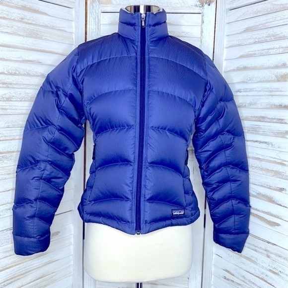 PATAGONIA l Purple Puffer Goose Down Ski Winter Jacket with Bag XS - Picture 3 of 16